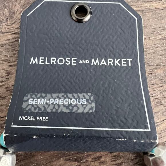 Melrose and Market Semi Precious Silver & Turquoise Beaded Bracelet NWT - Picture 8 of 8